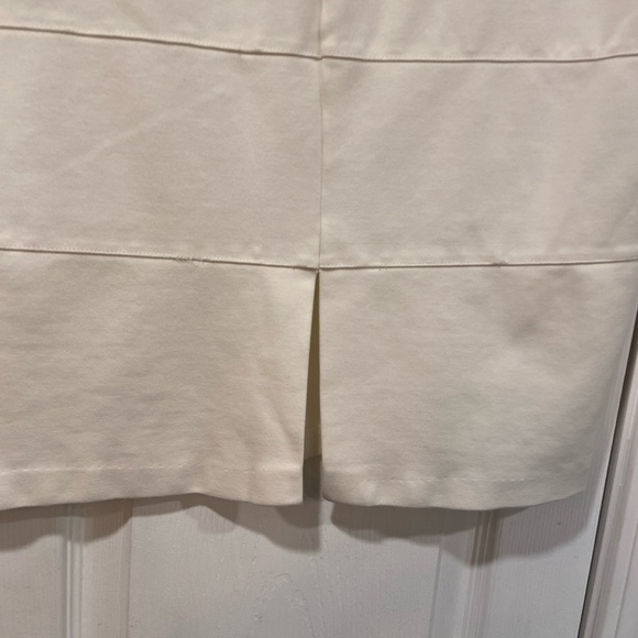 Thalian White Tiered Stretchy Elastic Waist Mini Pencil Skirt Size 12 - Picture 8 of 9